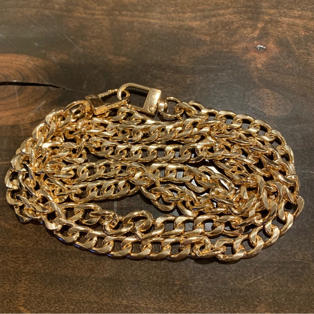 New Unisex 23 Inch Electroplated Gold Cuban Link Chain - Picture 2 of 9
